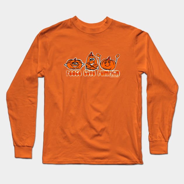 Peace Love & Pumpkin Long Sleeve T-Shirt by SherringenergyTeez